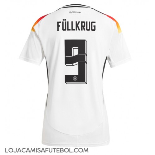 Camisa de Futebol Alemanha Niclas Fullkrug #9 Equipamento Principal Mulheres Europeu 2024 Manga Curta